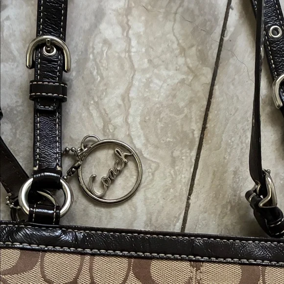 Coach Tan and Brown Signature Shoulder Bag - Picture 5 of 6